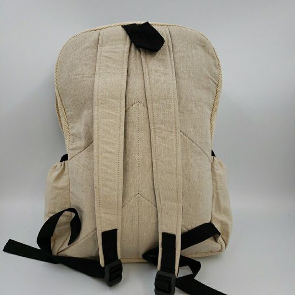 Mushroom Laptop Backpack Travel Bag Lightweight Himalayan Hemp Neutral Stripe - Picture 3 of 16
